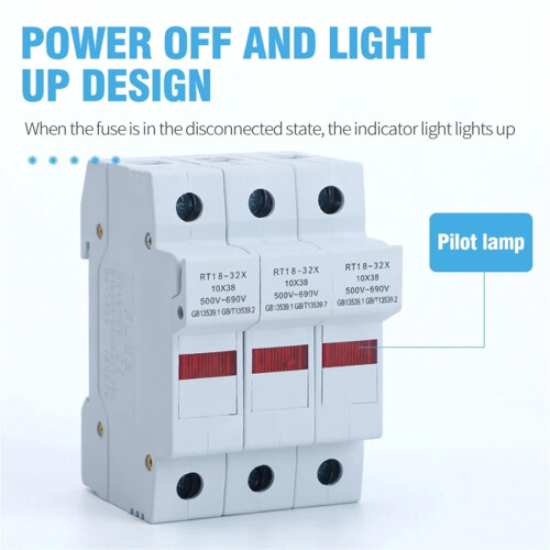 Fuse Holder DIN Rail Mount RT1832X 1P with Indicator Light for Secure Circuit Protection 1