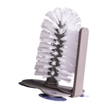 Brosse de nettoyage de tasse en verre Double face à poils-Gris
