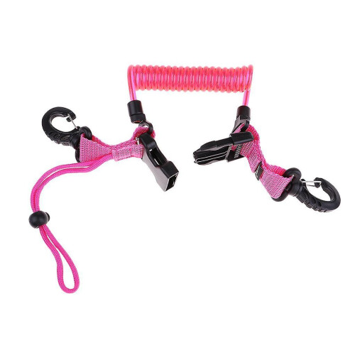 Scuba Diving Camera Light Lanyard with Quick Release Buckle Clip Red + Pink