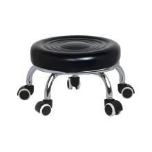 PU Leather Rolling Stool with Adjustable Height, 360 Swivel Work Chair for Salon, Office, Clinic
