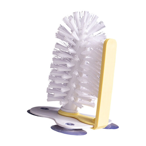 360 Degree Rotating Cup Brush With Suction Base For-Yellow