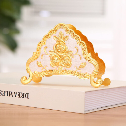 Tissue Organizer with Delicate Rose Pattern, Durable Napkin Holder for Home and Office Decor 1