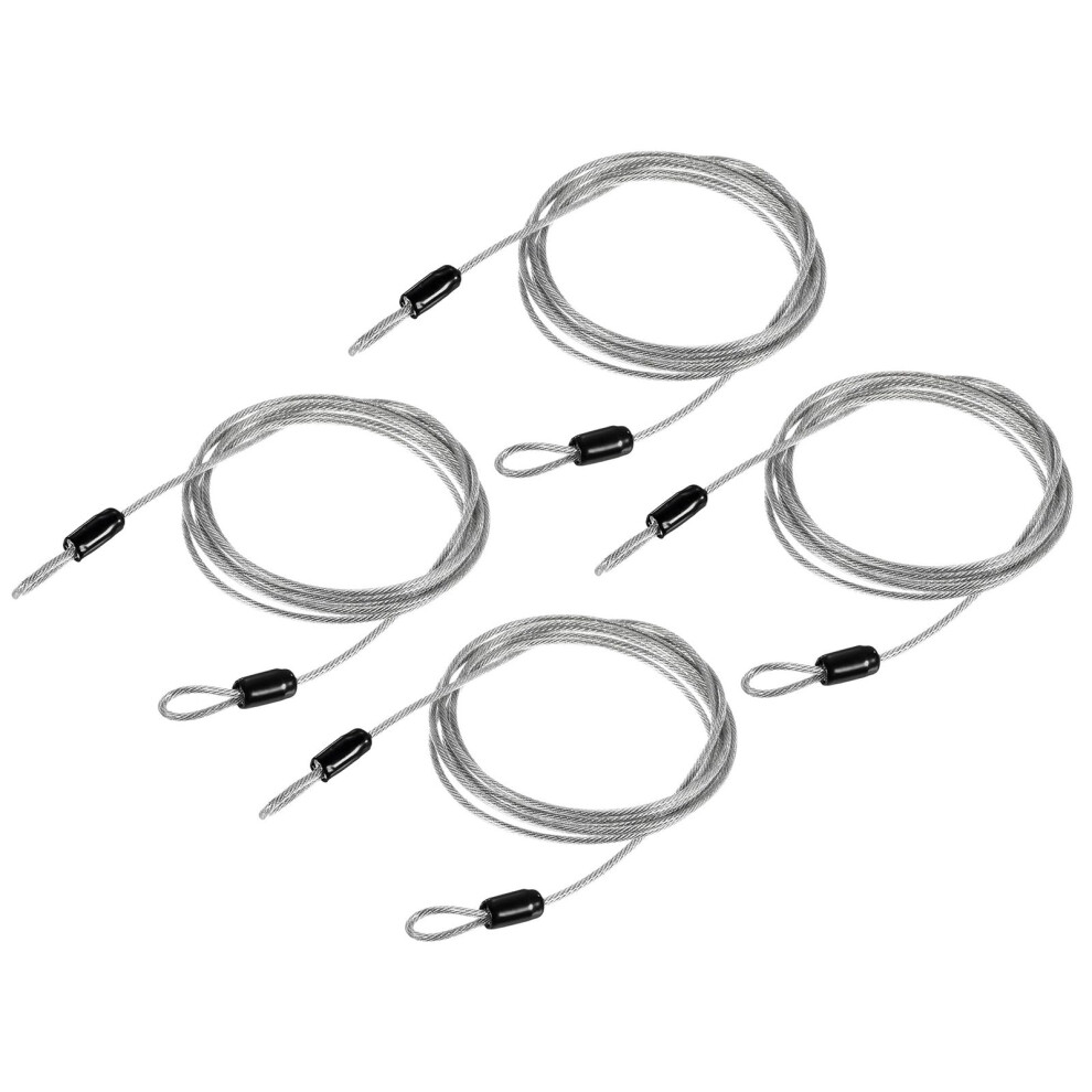 4 Pcs Security Cable Locks AntiâTheft Double Loop Steel Wire Rope 2M Scratchâ Coated For Luggage 9330225675419