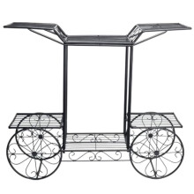 3 Tier Metal Plant Stand with Wheels, RustResistant Iron Frame Indoor Plant Shelf for Corner Display