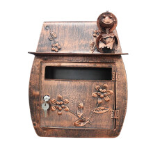 Retro Iron Wall Mounted Mailbox with Lock, Weatherproof Security Postbox for Home Exterior Decor