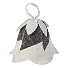 100% Wool Sauna Hat for Men and Women, Russian Banya Cap White Gray, Natural Heat Insulation