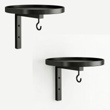 2pcs Wall Mounted Metal Bird Bath with Feeder Hook Durable Metal Bird Bath Bowl for Outdoor, Easy to Install Bird Bath
