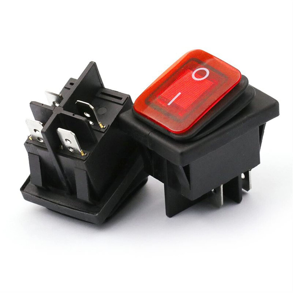 5Pcs Marine Rocker Switch Set 3 Position 6 Pin Locking Boat Panel Switch 16A 250V Red 9310869640219