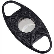 Stainless Steel Double Blade Cigar Cutter Gold and Black – Precision Clean Cut for Travel