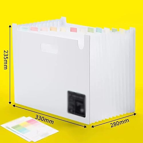 Expandable A4 Document Organizer with 13 Pockets, Large Capacity Waterproof File Folder for Office School Home 1