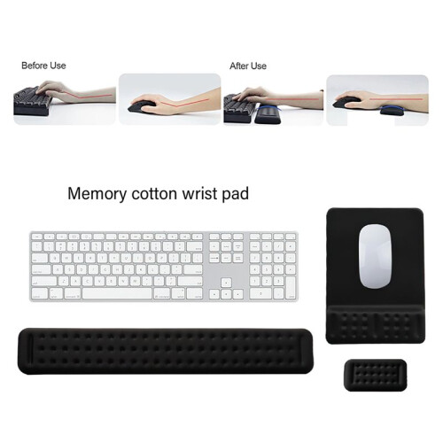 Keyboard Wrist Rest, Wrist Rest for Keyboard and Mouse, Ergonomic Memory Foam Keyboard Mouse Pad Set 2