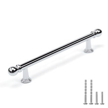 Set of 6 Polished Chrome Cabinet Handles 5 Inch 128mm Drawer Pulls for Modern Kitchen Furniture