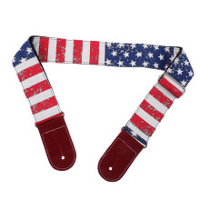 Bass Guitar Strap Adjustable USA Flag Pattern Comfortable Lightweight Support for Electric Bass