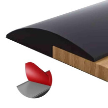 Self Adhesive Floor Transition Strip for Wood to Tile, PVC Door Threshold Trim, Cuttable Easy Install Black