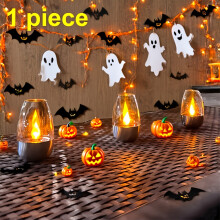 Solar Outdoor Candle Light - Battery Base LED Night Light, 600mAh Battery, Charging-Free Candle Light,