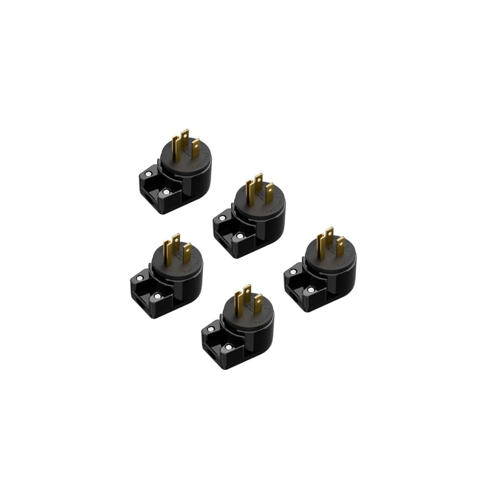 5Pack Right Angle Nema 515P Plug 15A 125V Adjustable Angle Etl Certified Diy Rewirable Connector For Usa Canada 9330225632870