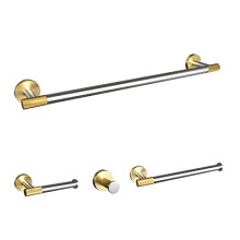 Brushed Rose Gold Bathroom Accessories Set 4 Piece, Durable Rust Resistant Wall Mounted Towel Bar and Hook