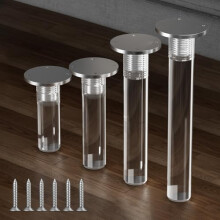 Acrylic Furniture Legs Set – Transparent Modern Clear Sofa Legs 8cm 10cm for Cabinet and Table