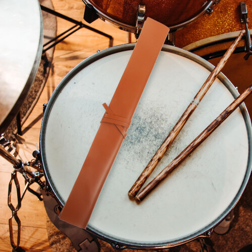 Compact Brown Drumstick Holder Bag with Quick Stick Access, Lightweight Protective Pouch for Practice and Performance 1