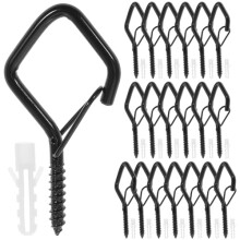 Ceiling Hooks 20pcs Heavy Duty Windproof Screwin Hooks with Safety Buckle for Hanging Outdoor String Lights and Plants