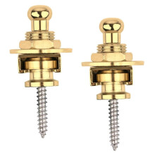 Golden Guitar Strap Locks Set for Electric Guitar Bass Ukulele, Secure End Pin Buttons 2PCS