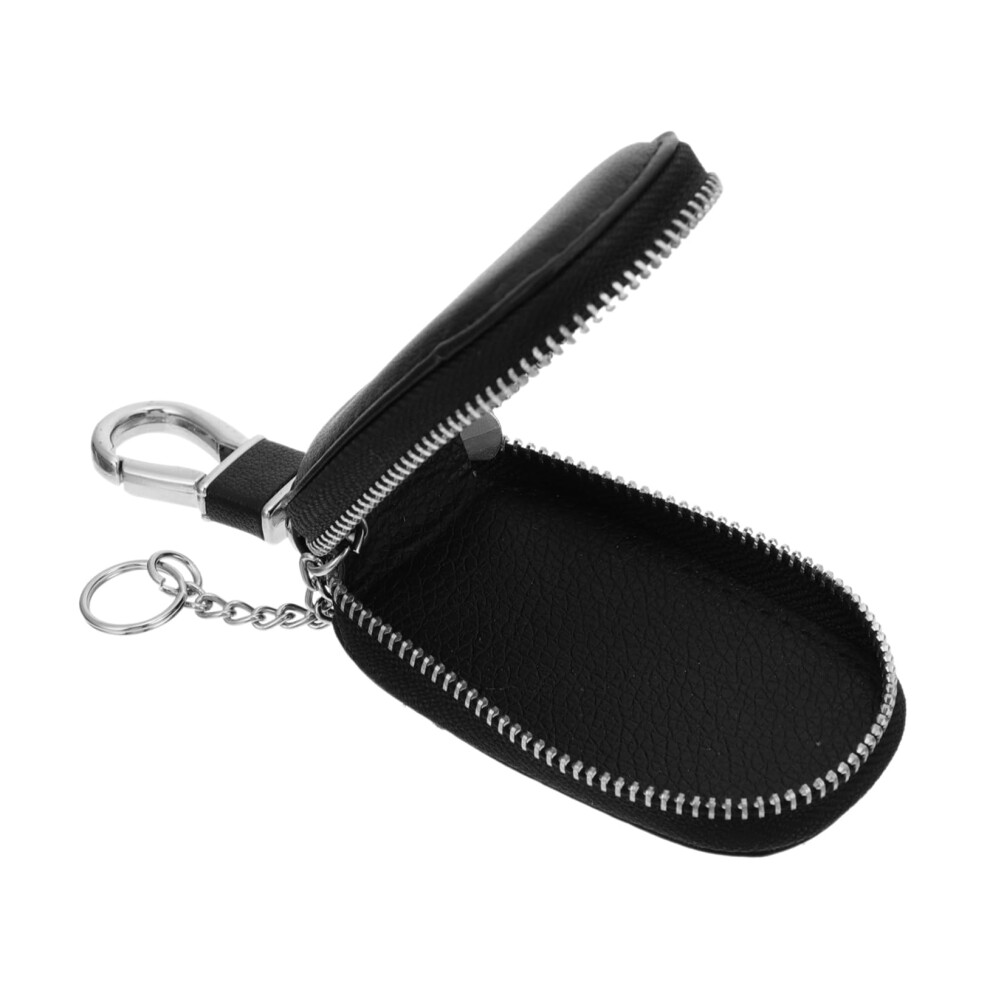 Car Key Holder With Secure Zipper Closure, Shock Scratch Protection, Compact Organizer Pouch, Black 9330225633532