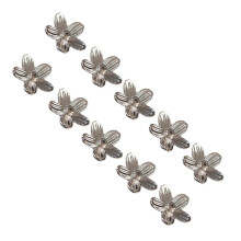 Pack of 10 Elegant Flower Shape Incenses Stick Holders-silver