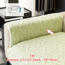 (Green, Armrest 27.5*27.5in(70*70cm)) 1pc Pure Color Plush Sofa Cushion, Easy And Modern, Pet-Friendly, Warm And Comfortable