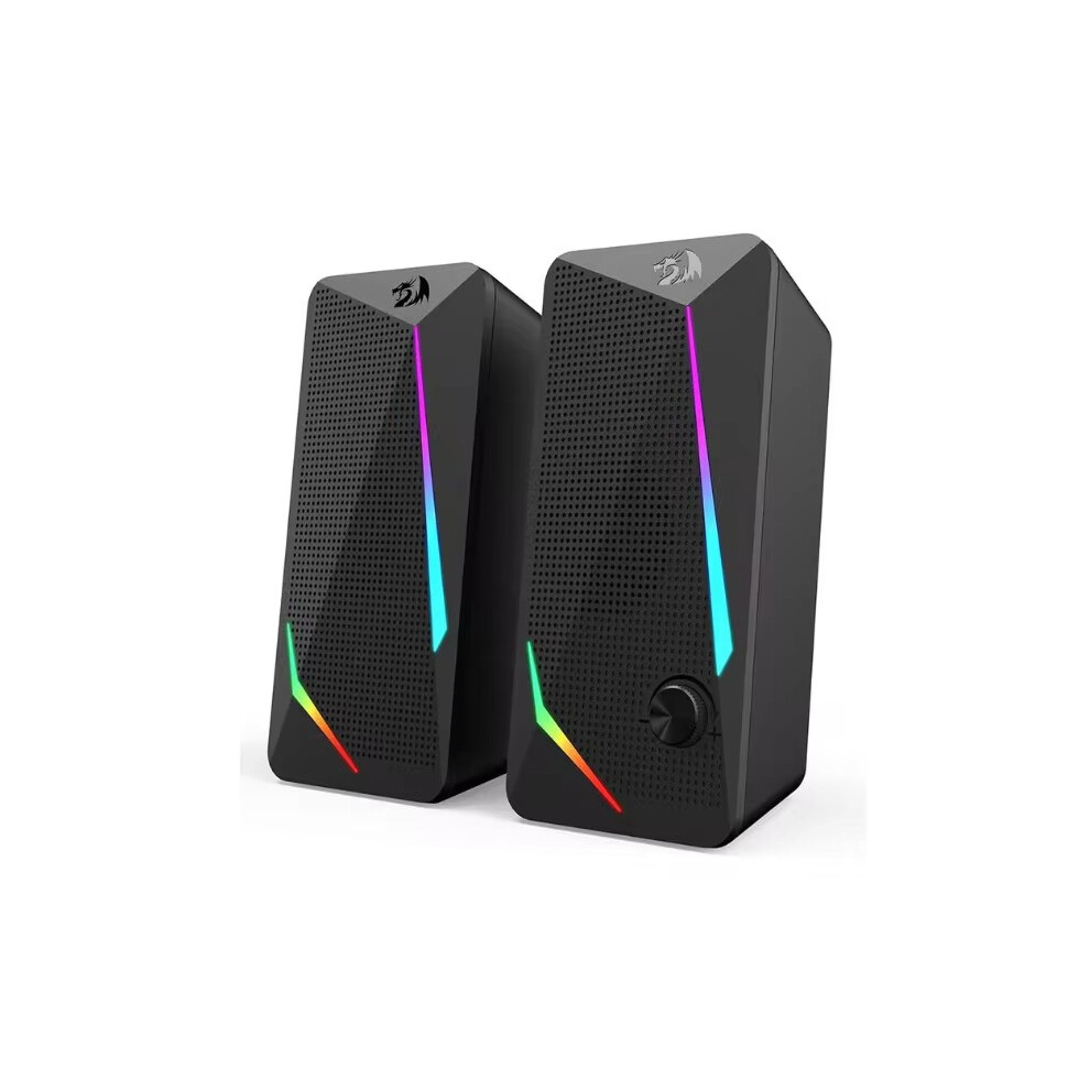 Redragon Gs510 Waltz Rgb Desktop Speakers, 2.0 Channel Pc Computer Stereo Speaker With 4 Colorful Led Backlight Modes 40910079