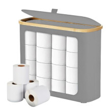 Toilet Paper Storage Basket with Lid, 12 Roll Toilet Paper Organizer for Small Bathroom Floor