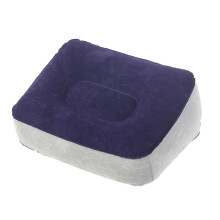 Inflatable Foot Rest for Airplane Travel, Quick Inflate Ergonomic Foot Pillow Cushion Grey Blue