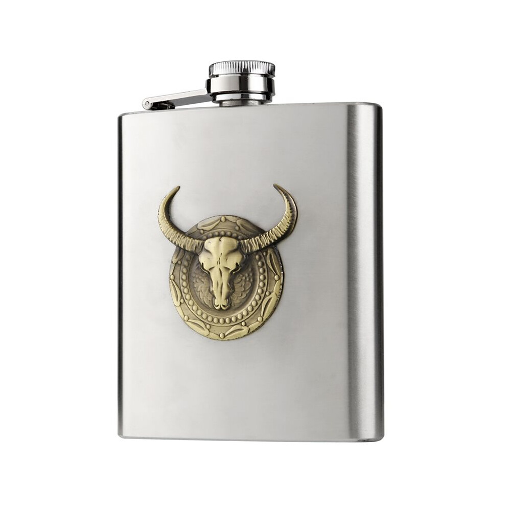 6 Oz Stainless Steel Hip Flask With Bull Totem Wine Pot Portable Hip Flask Travel Alcohol Liquor Bottle 6032371604291
