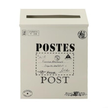 Vintage Wall Mount Mailbox European Style Durable Iron Outdoor Decorative Mailbox White