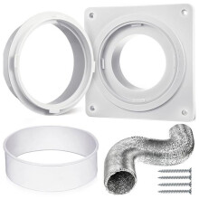 Dryer Vent Hose Connector Kit Dryer Vent Wall Plate with 1.5m Hose Dryer Duct Connector with Quick Connect & Disconnect