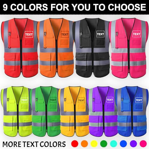 Visibility Safety Vest Class 2 Reflective Work Vest with Pockets Custom  for Construction 1