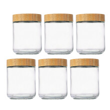 300ml And 480ml Glass Jars With Wooden Lid For-480ml 6 pack