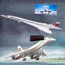 Concorde Model Airplane 1:125 Scale Diecast Collectible with Movable Nose and Rolling Gear