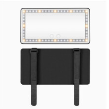 Car Sun Visor Vanity Mirror with Lights, Rechargeable LED Car Visor Makeup Mirror with 3 Color Dimmable Lights