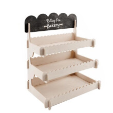 Cookie Display Stand for Bakers & Vendors,Wooden Cookie Stand with Chalkboard Sign for Market Booths, Fairs