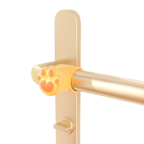 6X Silicone Door Handle Pads with Cats Paws Shape Shock-Orange