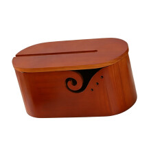Spacious Wooden Crochet Fiber Bowl For Continuous Weaving And