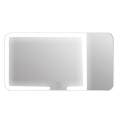 Car Sun Visor Vanity Mirror,Rechargeable Led 3 Light Modes,Dimmable Touch Screen,Side with 5 Magnification Mirror Image