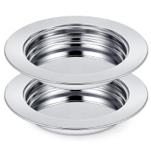 2 Stück Abendmahlsteller für die Kirche, Abendmahlsbrottablett, Kirchenbedarf-Set, Poliertes Edelstahltablett (Silber)