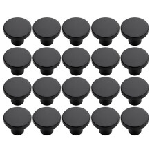 Set van 20 Zwarte Kastknoppen, Ronde Ladeknoppen voor Keukenkastjes, Dressoirs en Kastdeuren