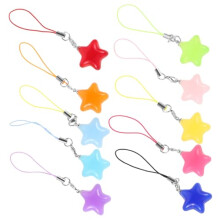 10pcs Cute Star Phone Charm Strap with Secure Grip, Multi‑Use Keychain Gift Accessories