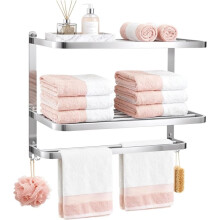 Bathroom Towel Rack 3-Tier Stainless Steel Wall-Mounted Towel Bar Holder for Bathroom, Lavatory, Hotel Towel Storage