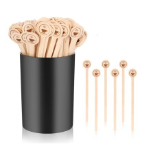 100-Teiliges Kaffeerührer-Set mit Halterung, 15 cm Lange Kaffeerührer Aus Holz mit Einweg-Rührstäbchen, Getränkerührer
