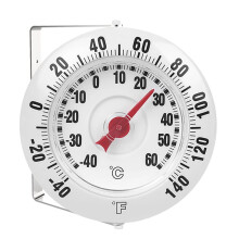 Outdoor Wall Thermometer for Patio , 3.66" Easy-Read Dial, -40-60C / -40-140F Dual Scale, 360 Adjustable Bracket