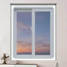 Magnetic Window Screen 28x28, DIY Adjustable Insect Screen for Sliding Windows, Washable Fireproof Mesh