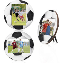 3 Stuks Sportfotolijstjes van Hout met Sportthema: Honkbal, Voetbal, Tafelmodel Fotolijst voor WK-Souvenirs
